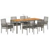vidaXL Garten Essgruppe 7 pcs Grau Poly-Rattan