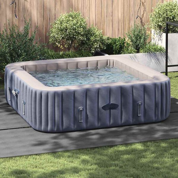 vidaXL Bodenfolie für Pools Hellgrau 396 x 396 cm Polyester-Geotextil
