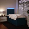 vidaXL Boxspringbett mit Matratze Blau 90x200 cm Samt