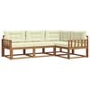 vidaXL Outdoor-Sofagarnitur mit Kissen 4 pcs Natur und Creme