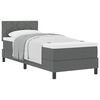 vidaXL Boxspringbett mit Matratze Dunkelgrau 80 x 200 cm Stoff