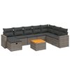 vidaXL 9-tlg. Garten-Sofagarnitur mit Kissen Grau Poly Rattan