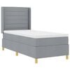 vidaXL Boxspringbett mit Matratze Hellgrau 80 x 200 cm Stoff