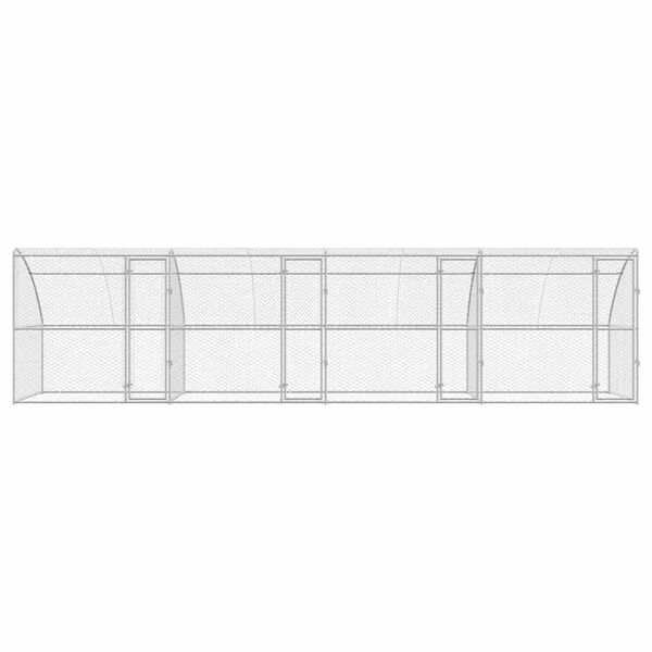 vidaXL Hundek&auml;fig 4 pcs Silber 8 x 2 x 2 m Verzinkter Stahl