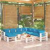 vidaXL 9-tlg. Garten-Lounge-Set aus Paletten mit Kissen Kiefernholz