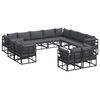 vidaXL Gartensofa-set 12 Stk. Schwarz Aluminium