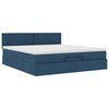 vidaXL Ottoman-Bett mit Matratze Blau 180x200 cm Stoff