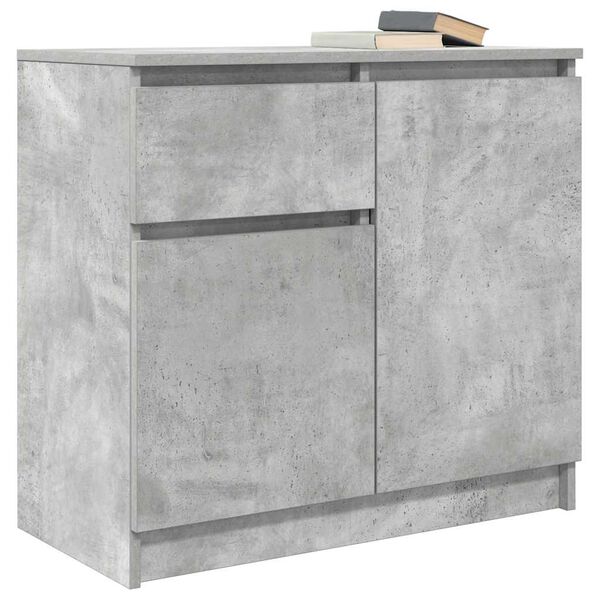 vidaXL Sideboard mit Schublade Betongrau 71x35x65 cm Holzwerkstoff