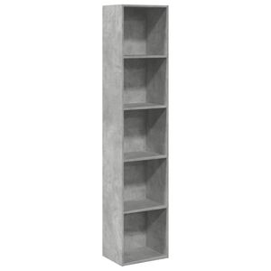 vidaXL B&uuml;cherregal Betongrau 40x30x189 cm Holzwerkstoff