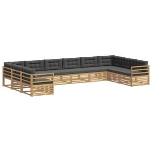 vidaXL Sofagarnituren 10 stk. Wei&szlig; und Anthrazit Polyester
