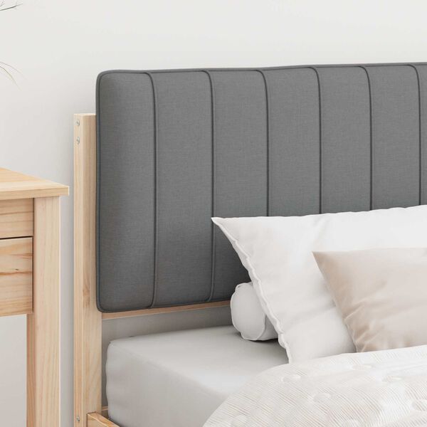 vidaXL Bettgestell mit gepolstertem Kopfteil Hellgrau 90 x 190 cm