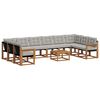 vidaXL Outdoor-Sofagarnitur mit Kissen 11 pcs Nat&uuml;rlich und Hellgrau