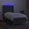 vidaXL Boxspringbett mit Matratze & LED Dunkelgrau 100x200 cm Stoff