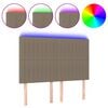vidaXL LED Kopfteil Taupe 144x5x118/128 cm Stoff