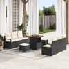 vidaXL Gartensofa-set mit Kissen 9 pcs Schwarz Poly-Rattan