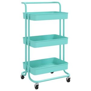 vidaXL K&uuml;chenwagen 3 Etagen T&uuml;rkis 42x35x85 cm Eisen und ABS