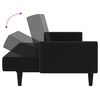 vidaXL Schlafsofa 2-Sitzer mit Hocker Schwarz Mikrofasergewebe