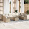 vidaXL Garten-Sofa-Set mit Kissen 11 pcs Braun Poly Rattan