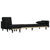 vidaXL Schlafsofa in L-Form Schwarz 275x140x70 cm Stoff