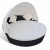 vidaXL Outdoor-Loungebett mit Dach Poly Rattan Schwarz