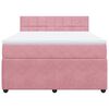 vidaXL Boxspringbett mit Matratze Rosa 140x200 cm Samt