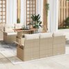 vidaXL Garten-Sofa-Set mit Speicher 6 pcs Beige Poly Rattan