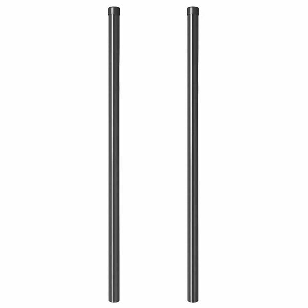vidaXL Zaunpfosten 2 pcs Grau 110 cm Pulverbeschichteter Stahl