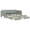 vidaXL Tagesbett Ausziehbar mit Schubladen Hellgrau 90x190 cm Samt