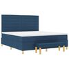 vidaXL Boxspringbett mit Matratze mit Kopfteil Blau 180 x 200 cm Stoff