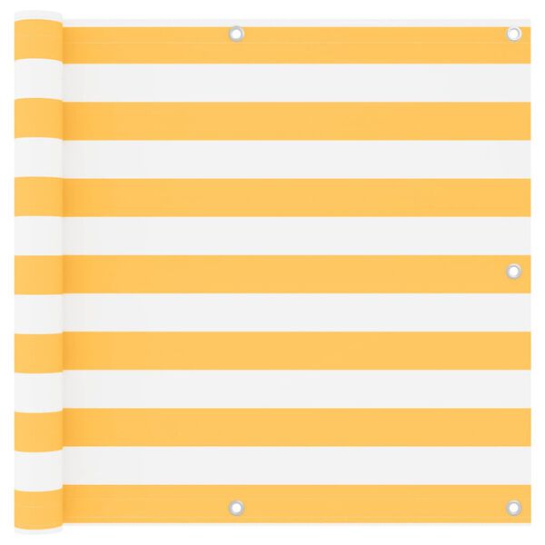 vidaXL Balkon-Sichtschutz Wei&szlig; und Gelb 90x400 cm Oxford-Gewebe