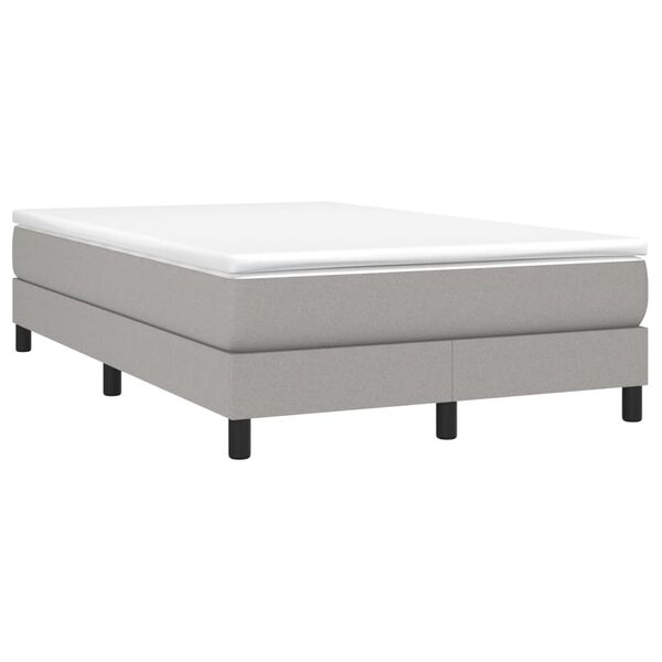 vidaXL Boxspringbett mit Matratze Hellgrau 120x200 cm Stoff