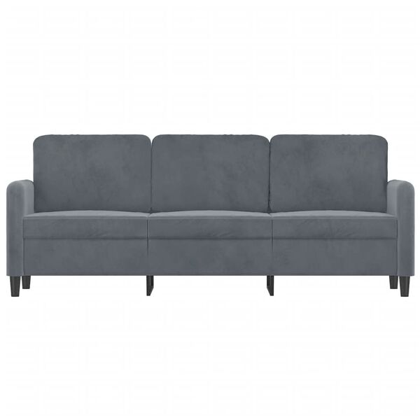 vidaXL 3-Sitzer-Sofa Dunkelgrau 180 cm Samt