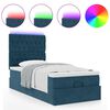 vidaXL Ottoman-Bett mit Matratzen & LEDs Dunkelblau 80x200 cm Samt