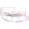 vidaXL Massivholzbett mit Kopfteil 140x190 cm
