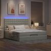 vidaXL Ottoman-Bett mit Matratzen & LEDs Hellgrau 160x200 cm Samt
