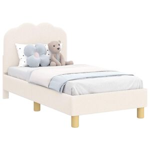 vidaXL Kinderbettgestell mit Kopfteil Creme 70 x 140 cm Schafstoff