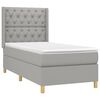 vidaXL Boxspringbett mit Matratze & LED Hellgrau 80x200 cm Stoff