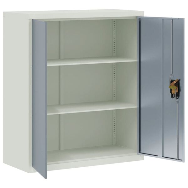 vidaXL Aktenschrank Hellgrau und Dunkelgrau 90x40x105 cm Stahl
