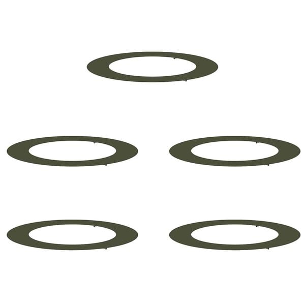vidaXL geeignet f&uuml;r flache Baumringe 5 pcs Olivgr&uuml;n &Oslash;60 / 90 cm Stahl
