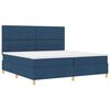 vidaXL Boxspringbett mit Matratze mit Kopfteil Blau 200 x 200 cm Stoff