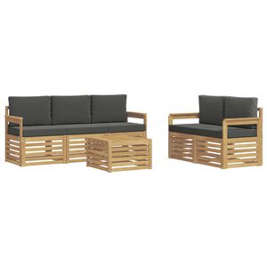 vidaXL Outdoor-Sofagarnitur 6 Stk. Wei&szlig; und Anthrazit Polyester