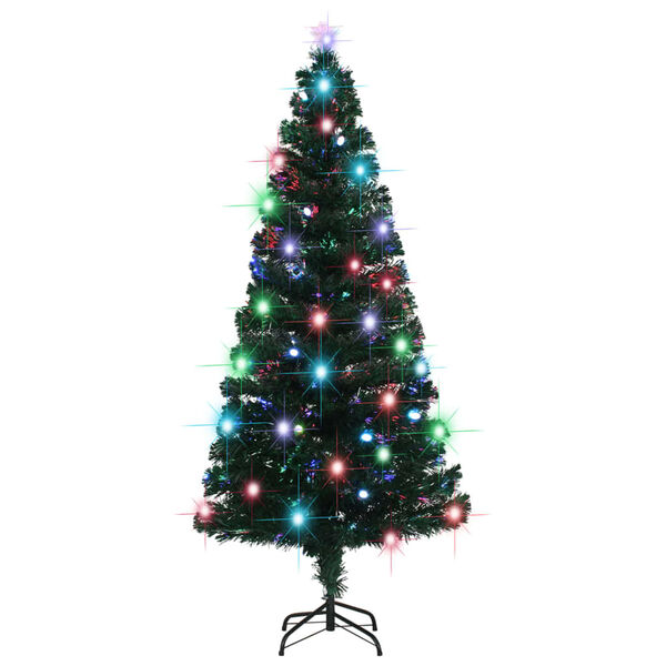 vidaXL Vorbeleuchteter Weihnachtsbaum mit Ständer und LED 180 cm Glasfaser