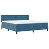vidaXL Boxspringbett mit Matratze Dunkelblau 200 x 180 cm Polyester