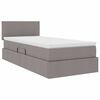 vidaXL Bett mit Stauraum und LED mit Matratze Taupe 90 x 200 cm Stoff