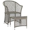 vidaXL 2-tlg. Garten-Lounge-Set mit Kissen Grau Poly Rattan