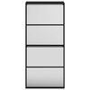 vidaXL Schuhschrank mit Spiegel 4 F&auml;cher Schwarz 63x17x134 cm