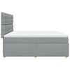 vidaXL Boxspringbett mit Matratze Hellgrau 200x200 cm Stoff