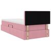 vidaXL Bett mit Stauraum und LED mit Matratze Rosa 90 x 190 cm Samt