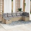vidaXL Sofa Set mit Kissen mit Speicher Beige und Hellgrau Poly-Rattan