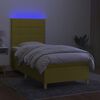 vidaXL Boxspringbett mit Matratze & LED Gr&uuml;n 80x200 cm Stoff